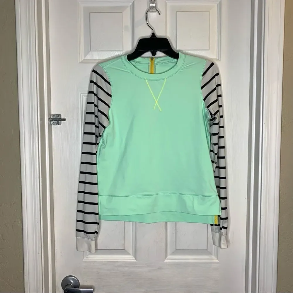 Lululemon Seawheeze crew fresh teal angel wing Size 8